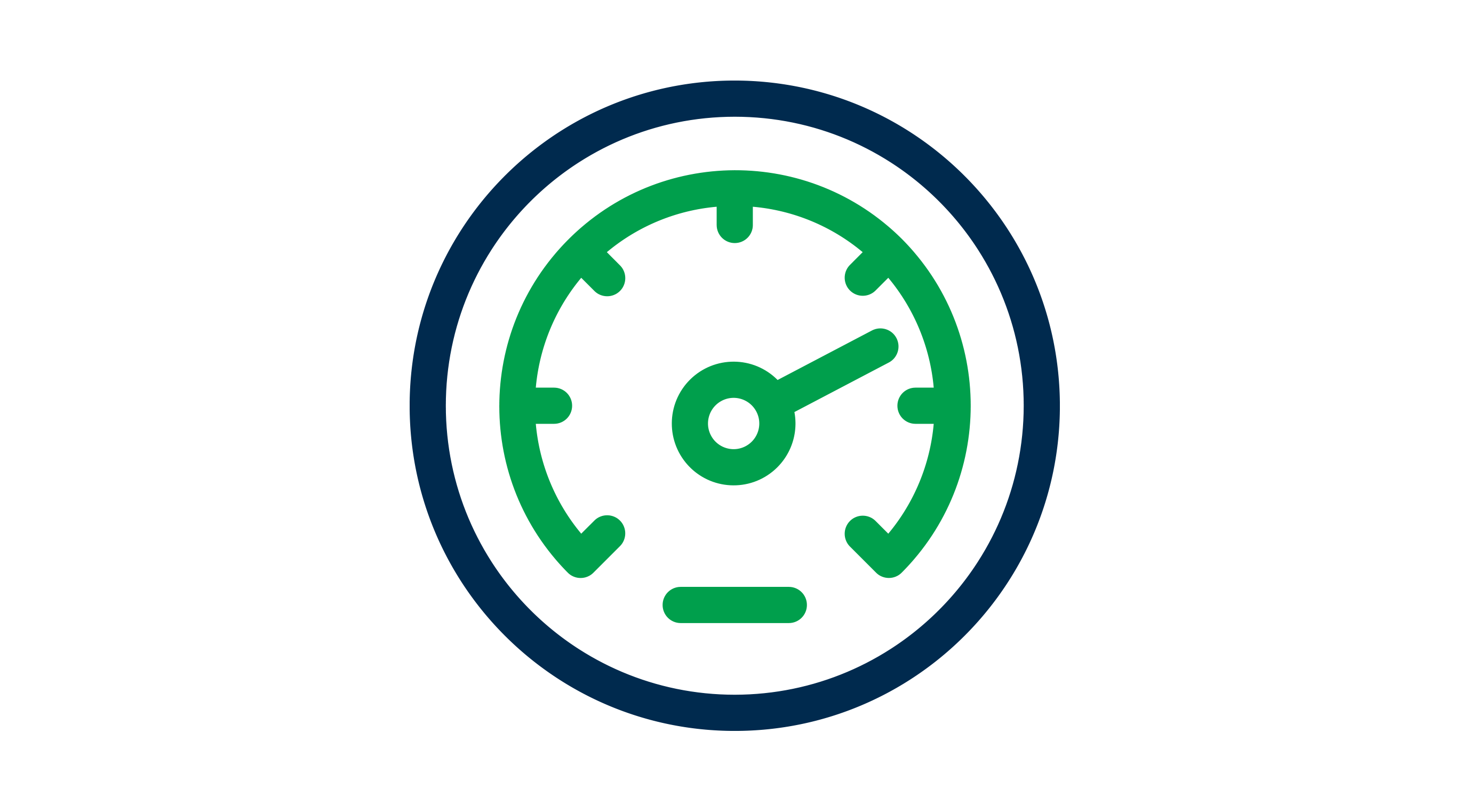 Icon of a blue and green speedometer